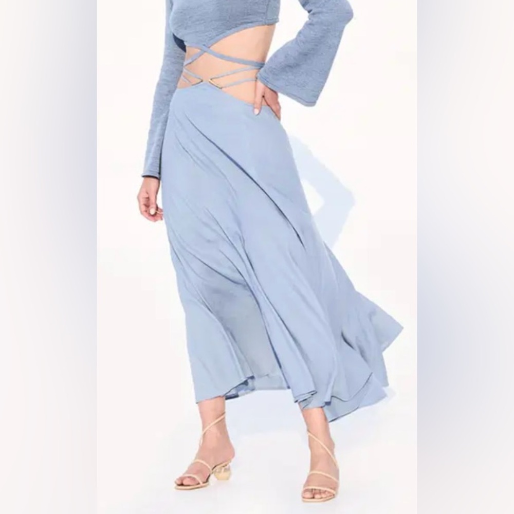 Cult Gaia Sandy Linen Blend Skirt XS